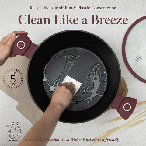  BH/8043, Cacerola con tapa 30cm, Burdeos mate, Cacerola 30 cm, Cacerola, Olla, Cacerola con tapa, Batería de cocina, Cocina, Ollas y cazuelas