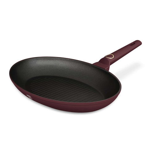  BH/8044, Sartén para pescado 35x25cm, Burdeos mate, sartén para pescado, sartén para parrilla, sartén, sartén