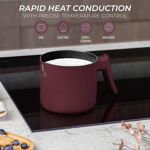  BH/8045, Lechera 1,2L, Burdeos Mate, Lechera, Calientaleche, Ollas y Cazuelas