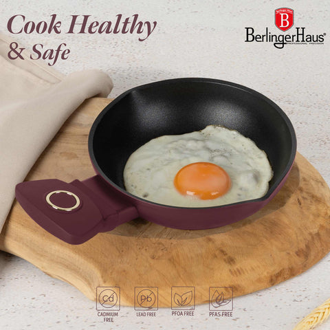  BH/8046, Mini sartén 16 cm, Burdeos mate, mini sartén 16 cm, mini sartén, sartén, utensilios de cocina, cocina, sartenes