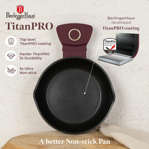  BH/8046, Mini sartén 16 cm, Burdeos mate, mini sartén 16 cm, mini sartén, sartén, utensilios de cocina, cocina, sartenes