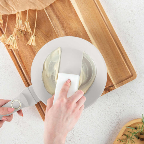 Product image of Frypan 20cm. Part of the Sahara Collection . Features: • Material: forged aluminum with non-stick titanPro coating • Frypan Ø20*4,5 cm 1,0L • Color: matt cream REGISTERED DESIGN BY BERLINGER HAUS!. (Conceptual view). Official Berlinger Haus product, boosted by Promintra sl.