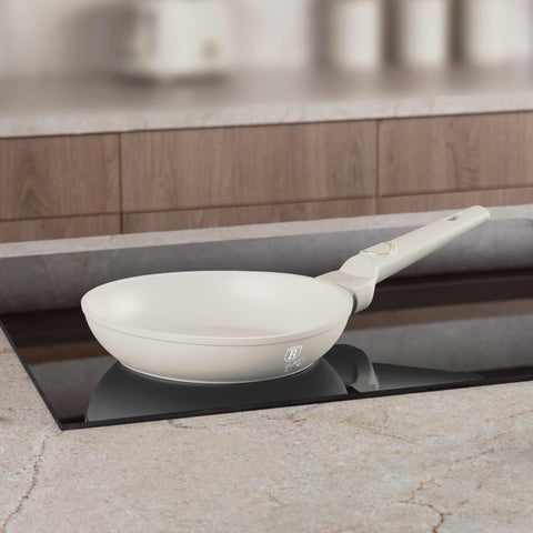 Product image of Frypan 20cm. Part of the Sahara Collection . Features: • Material: forged aluminum with non-stick titanPro coating • Frypan Ø20*4,5 cm 1,0L • Color: matt cream REGISTERED DESIGN BY BERLINGER HAUS!. (Conceptual view). Official Berlinger Haus product, boosted by Promintra sl.