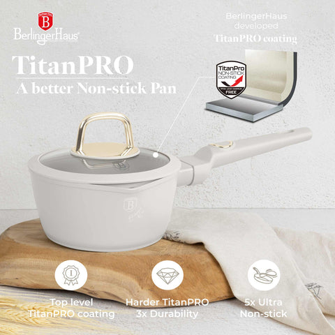  BH/8058, Cacerola con tapa 16cm, Crema Mate, Cacerola 16 cm b., Cacerola, Cacerola con tapa, Batería de cocina, Cocina, Ollas y cazuelas, Cacerola