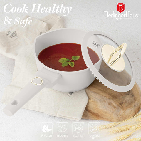  BH/8058, Cacerola con tapa 16cm, Crema Mate, Cacerola 16 cm b., Cacerola, Cacerola con tapa, Batería de cocina, Cocina, Ollas y cazuelas, Cacerola