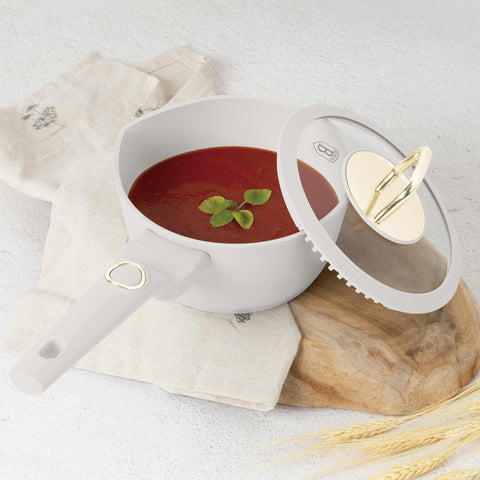  BH/8058, Cacerola con tapa 16cm, Crema Mate, Cacerola 16 cm b., Cacerola, Cacerola con tapa, Batería de cocina, Cocina, Ollas y cazuelas, Cacerola