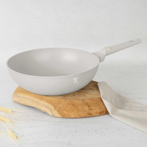 wok, utensilios de cocina, cocinar,wok 28 cm, crema mate, NUEVO,BH/8063