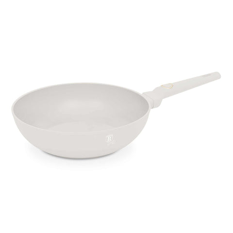 wok, utensilios de cocina, cocinar,wok 28 cm, crema mate, NUEVO,BH/8063