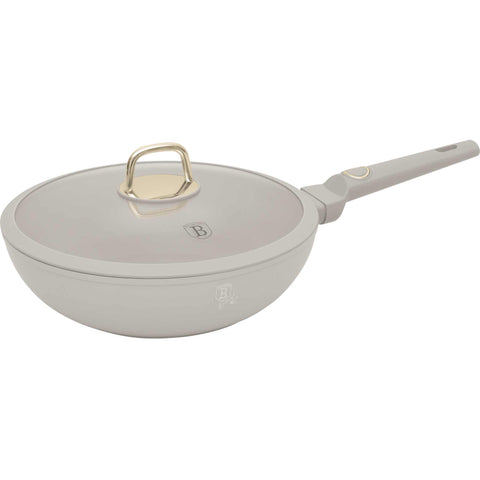 BH/8064,BH/8064N,Wok con tapa 28cm,Crema Mate,Wok 28 cm con tapa,wok,wok con tapa,batería de cocina,cocinar,Sartenes