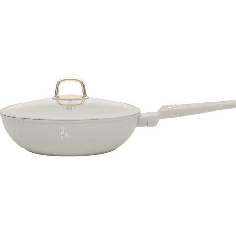 wok, wok con tapa, utensilios de cocina, cocinar,wok 28 cm,crema mate,NUEVO,BH/8064