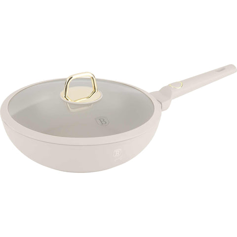 wok, wok con tapa, utensilios de cocina, cocinar,wok 28 cm,crema mate,NUEVO,BH/8064