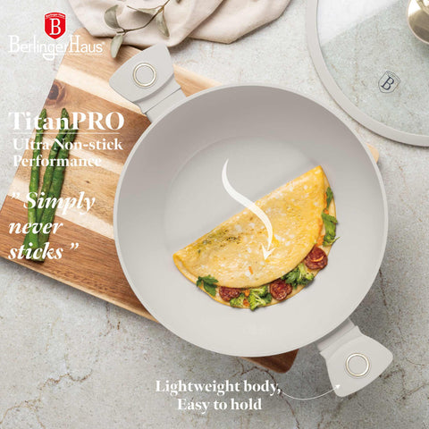  BH/8065, Wok con tapa 30cm, Crema Mate, Wok 30 cm con tapa, Wok, Wok con tapa, Batería de cocina, Cocinar, Sartenes