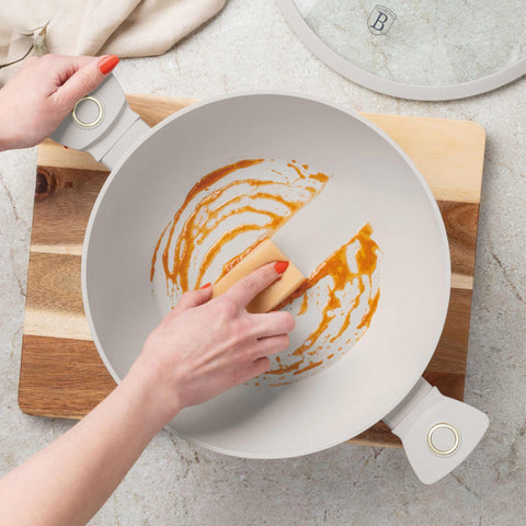  BH/8065, Wok con tapa 30cm, Crema Mate, Wok 30 cm con tapa, Wok, Wok con tapa, Batería de cocina, Cocinar, Sartenes