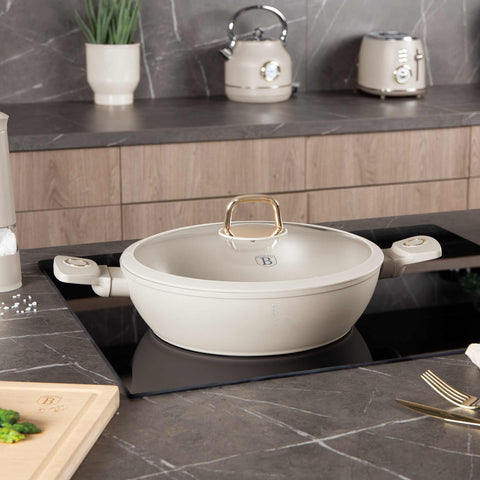  BH/8068, Olla baja con tapa 28cm, Crema Mate, Olla baja 28 cm, Olla baja, Olla baja con tapa, Olla, Utensilios de cocina, Cocina, Ollas y cazuelas