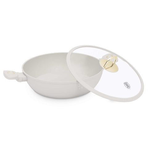  BH/8069, Olla baja con tapa 30cm, Crema Mate, Olla baja 30 cm, Olla baja, Olla baja con tapa, Olla, Utensilios de cocina, Cocina, Ollas y cazuelas