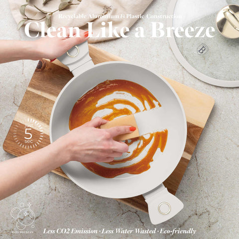  BH/8069, Olla baja con tapa 30cm, Crema Mate, Olla baja 30 cm, Olla baja, Olla baja con tapa, Olla, Utensilios de cocina, Cocina, Ollas y cazuelas