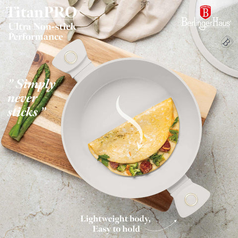  BH/8069, Olla baja con tapa 30cm, Crema Mate, Olla baja 30 cm, Olla baja, Olla baja con tapa, Olla, Utensilios de cocina, Cocina, Ollas y cazuelas