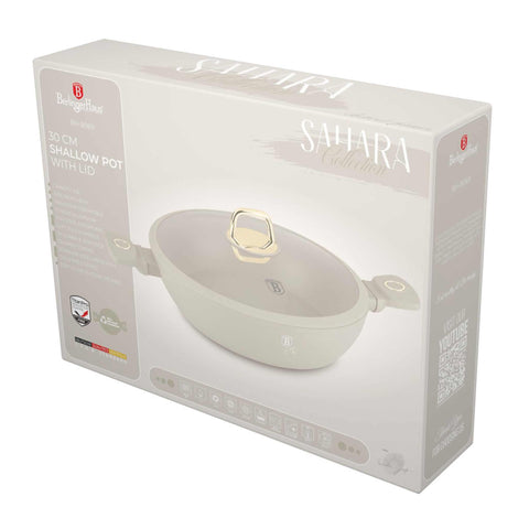  BH/8069, Olla baja con tapa 30cm, Crema Mate, Olla baja 30 cm, Olla baja, Olla baja con tapa, Olla, Utensilios de cocina, Cocina, Ollas y cazuelas