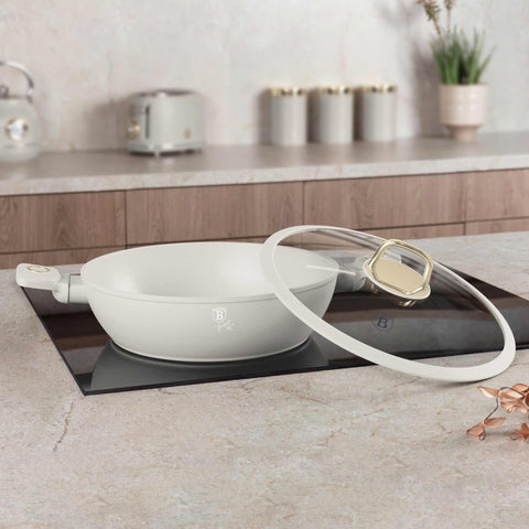  BH/8069, Olla baja con tapa 30cm, Crema Mate, Olla baja 30 cm, Olla baja, Olla baja con tapa, Olla, Utensilios de cocina, Cocina, Ollas y cazuelas