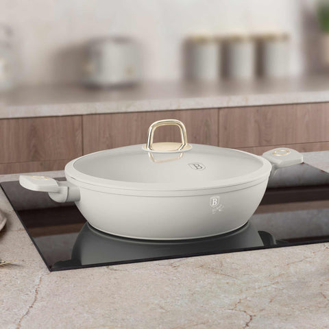  BH/8069, Olla baja con tapa 30cm, Crema Mate, Olla baja 30 cm, Olla baja, Olla baja con tapa, Olla, Utensilios de cocina, Cocina, Ollas y cazuelas