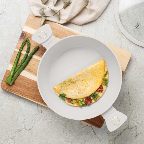  BH/8069, Olla baja con tapa 30cm, Crema Mate, Olla baja 30 cm, Olla baja, Olla baja con tapa, Olla, Utensilios de cocina, Cocina, Ollas y cazuelas