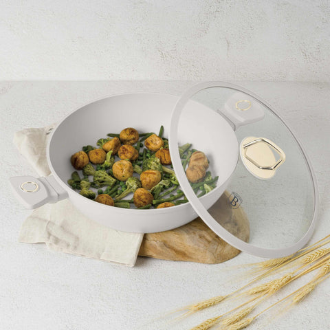  BH/8069, Olla baja con tapa 30cm, Crema Mate, Olla baja 30 cm, Olla baja, Olla baja con tapa, Olla, Utensilios de cocina, Cocina, Ollas y cazuelas