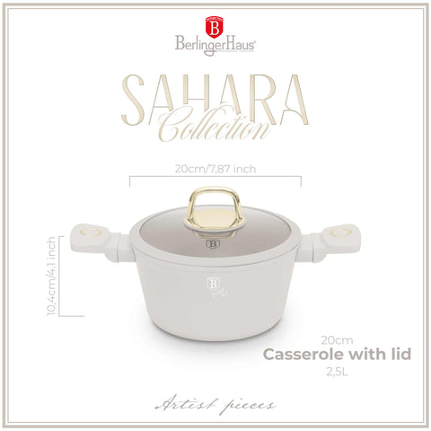  BH/8070N,BH/8070,Cacerola con tapa 20cm,Crema Mate,cacerola 20 cm,cacerola,olla,cacerola con tapa,utensilios de cocina,cocina,Ollas y cazuelas