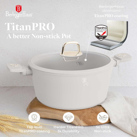 BH/8072N,BH/8072,Cacerola con tapa 28cm,Crema mate,cacerola 28 cm,cacerola,olla,cacerola con tapa,utensilios de cocina,cocina,Ollas y cazuelas