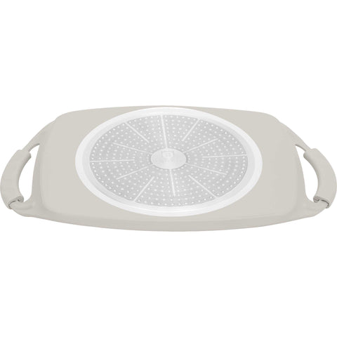  BH/8077, Plancha para asar 47cm, Crema Mate, plancha para asar, parrilla, mango de silicona, sartenes, sartén para asar