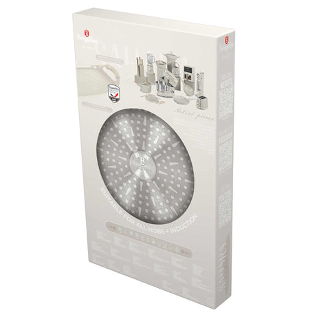  BH/8077, Plancha para asar 47cm, Crema Mate, plancha para asar, parrilla, mango de silicona, sartenes, sartén para asar