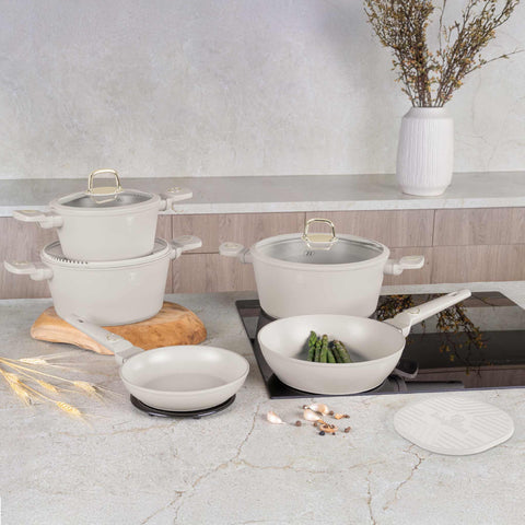  BH/8080NN, juego de utensilios de cocina de 10 piezas, crema mate, juego de utensilios de cocina de 10 piezas c., juego de utensilios de cocina, ollas y sartenes, juego de ollas y sartenes, juego, cocina, utensilios de cocina, ollas y cazuelas