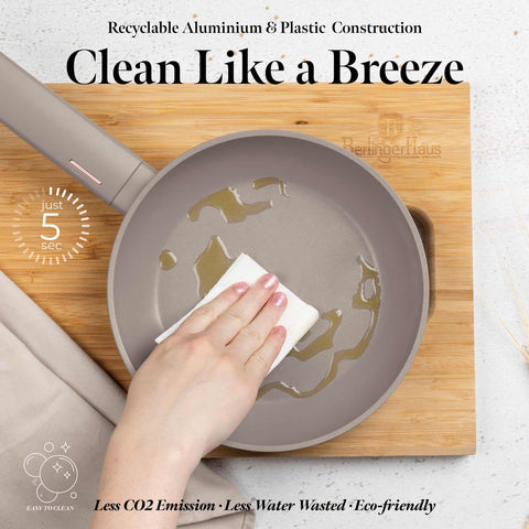 Product image of Frypan 20cm. Part of the Taupe Collection . Features: • Material: forged aluminum with non-stick titanPro coating • Frypan Ø20*4,5 cm 1,0L • Color: matt taupe REGISTERED DESIGN BY BERLINGER HAUS!. (Conceptual view). Official Berlinger Haus product, boosted by Promintra sl.
