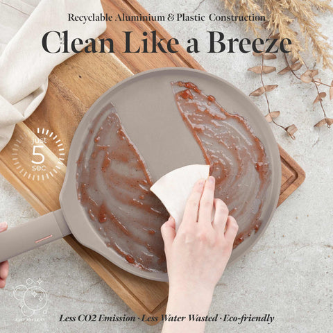  BH/8086, Sartén para panqueques de 28 cm, color topo mate, sartén para panqueques de 28 cm, sartén para panqueques, utensilios de cocina, cocina