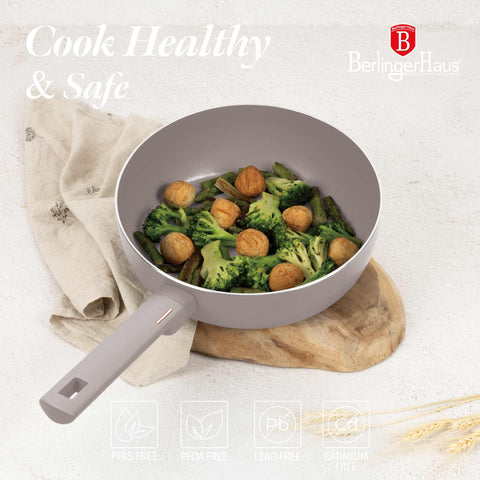  BH/8089, Sartén plegable de 26 cm, color topo mate, sartén plegable de 26 cm, sartén, sartén plegable, sartén, utensilios de cocina, cocina, sartenes, sartén doble