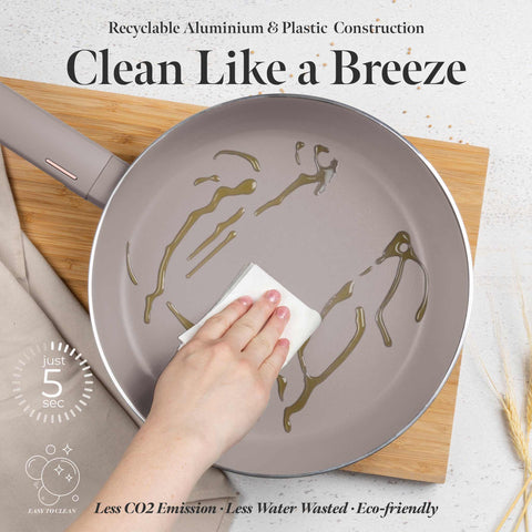  BH/8089, Sartén plegable de 26 cm, color topo mate, sartén plegable de 26 cm, sartén, sartén plegable, sartén, utensilios de cocina, cocina, sartenes, sartén doble