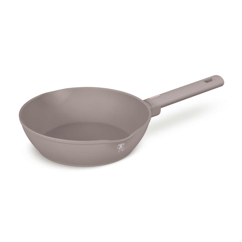 Product image of Deep frypan with 2mouth 24cm. Part of the Taupe Collection . Features: • Material: forged aluminum with non-stick titanPro coating • Deep frypan Ø24*6,5 cm 2,3L • Color: matt taupe REGISTERED DESIGN BY BERLINGER HAUS!. (Studio view). Official Berlinger Haus product, boosted by Promintra sl.