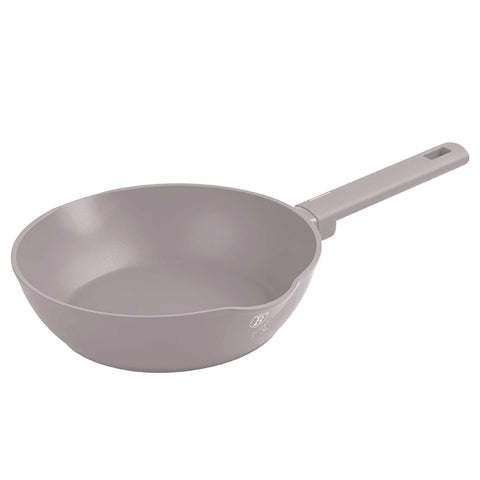 sartén, sartén profunda, sartén, batería de cocina, cocinar, sartén profunda de 24 cm, gris topo mate, NUEVO, BH/8091