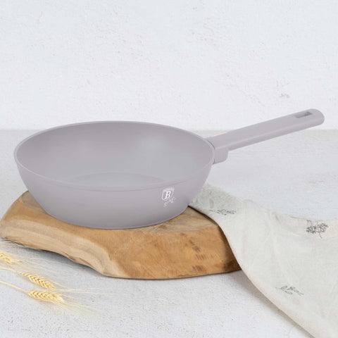 sartén, sartén honda, sartén honda con tapa, sartén, batería de cocina, cocinar, sartén honda 24 cm, gris topo mate, NUEVO, BH/8092