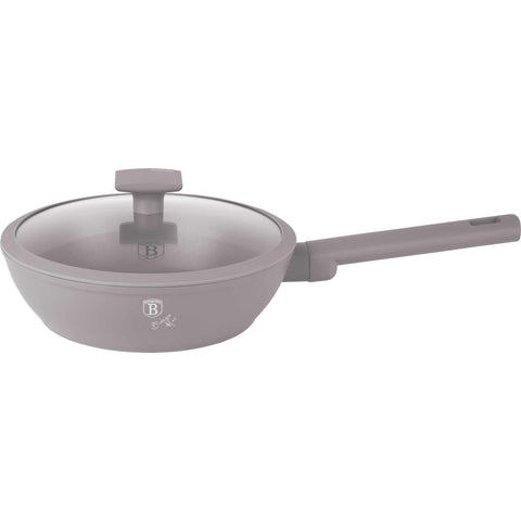 sartén, sartén honda, sartén honda con tapa, sartén, batería de cocina, cocinar, sartén honda 24 cm, gris topo mate, NUEVO, BH/8092