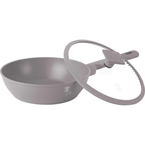 sartén, sartén honda, sartén honda con tapa, sartén, batería de cocina, cocinar, sartén honda 24 cm, gris topo mate, NUEVO, BH/8092