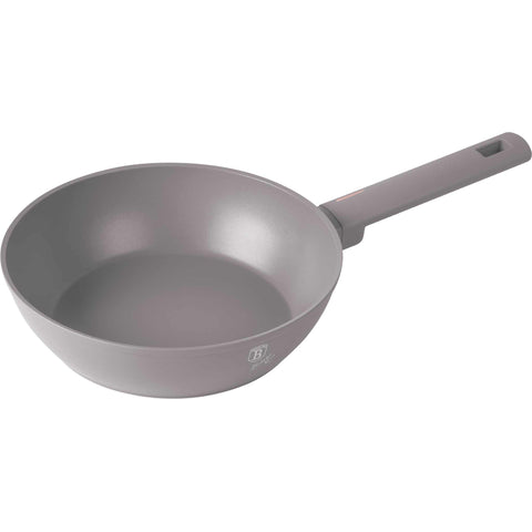 sartén, sartén honda, sartén honda con tapa, sartén, batería de cocina, cocinar, sartén honda 24 cm, gris topo mate, NUEVO, BH/8092