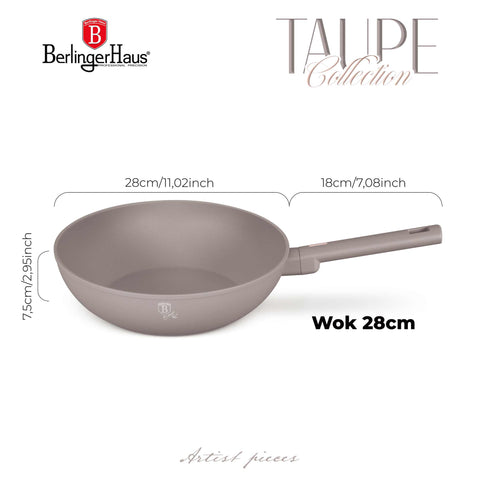  BH/8093, Wok 28cm, Taupe Mate, Wok 28 cm, Wok, Batería de cocina, Cocina, Sartenes