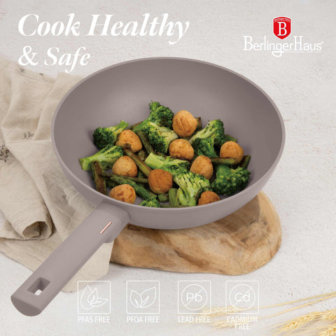  BH/8093, Wok 28cm, Taupe Mate, Wok 28 cm, Wok, Batería de cocina, Cocina, Sartenes