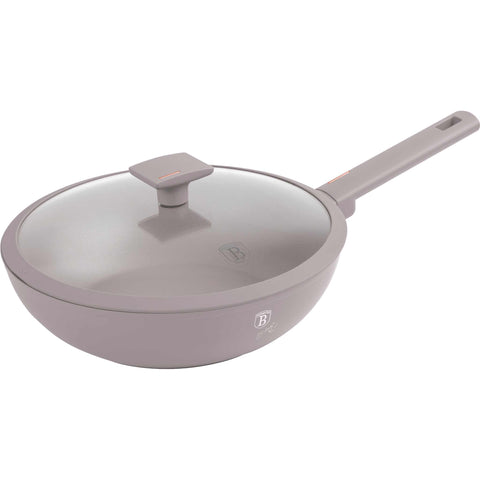  BH/8094, Wok con tapa 28cm, Taupe mate, wok de 28 cm con tapa, wok, wok con tapa, utensilios de cocina, cocina, sartenes