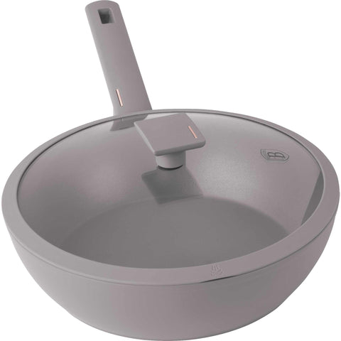  BH/8094, Wok con tapa 28cm, Taupe mate, wok de 28 cm con tapa, wok, wok con tapa, utensilios de cocina, cocina, sartenes