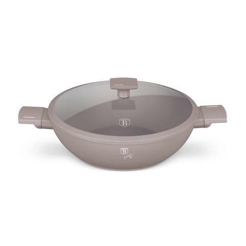  BH/8095, Wok con tapa 30cm, Taupe mate, Wok 30 cm con tapa, Wok, Wok con tapa, Batería de cocina, Cocinar, Sartenes
