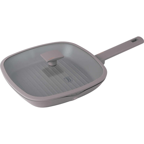 sartén, sartén para freír, sartén para parrilla, sartén para parrilla con tapa, batería de cocina, cocinar,sartén para parrilla de 28 cm con tapa,topo mate,NUEVO,BH/8097