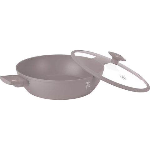BH/8099, Olla baja con tapa de 30 cm, color topo mate, olla baja de 30 cm, olla baja, olla baja con tapa, olla, utensilios de cocina, cocina, ollas y cazuelas
