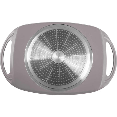  BH/8107, Plancha para asar 47cm, Color topo mate, plancha para asar, asar, mango de silicona, Sartenes, Sartén para asar