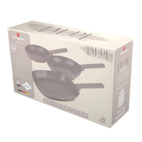  BH/8109, juego de 3 sartenes, color topo mate, juego de 3 sartenes b., sartén, juego de sartenes, sartén, juego de sartenes, sartén para parrilla, utensilios de cocina, cocina, sartenes, juego de sartenes